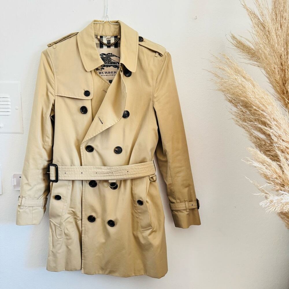 BURBERRY Heritage Khaki Tan Sandringham Trench Coat Rare Button Belt Coat M 46